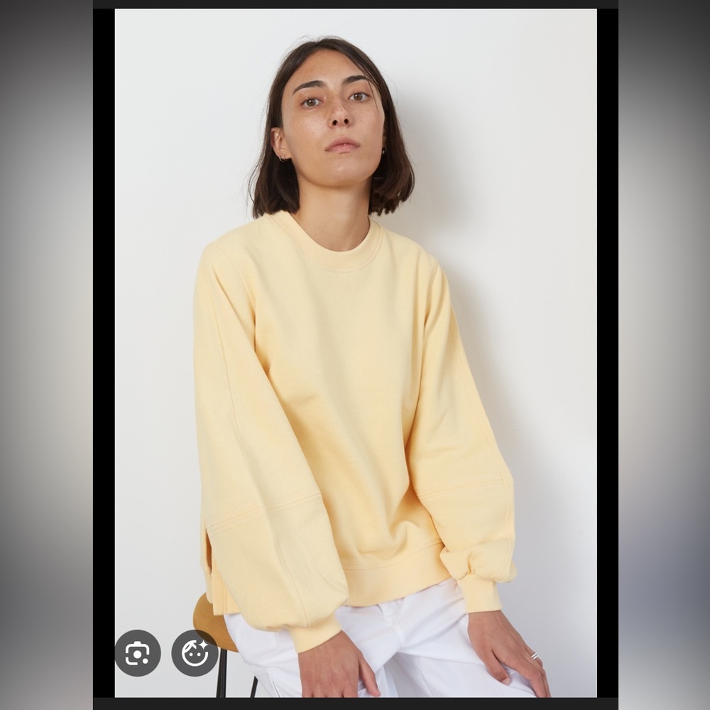 Ganni Yellow Software Isoli Sweatshirt with Cut out & Sleeve Detail